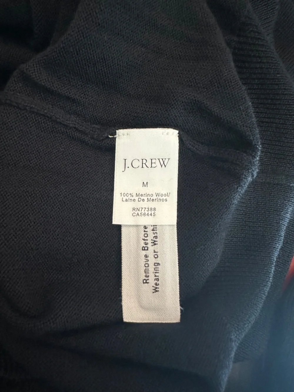 J.Crew Men’s Merino Wool Sweater Black Size M
